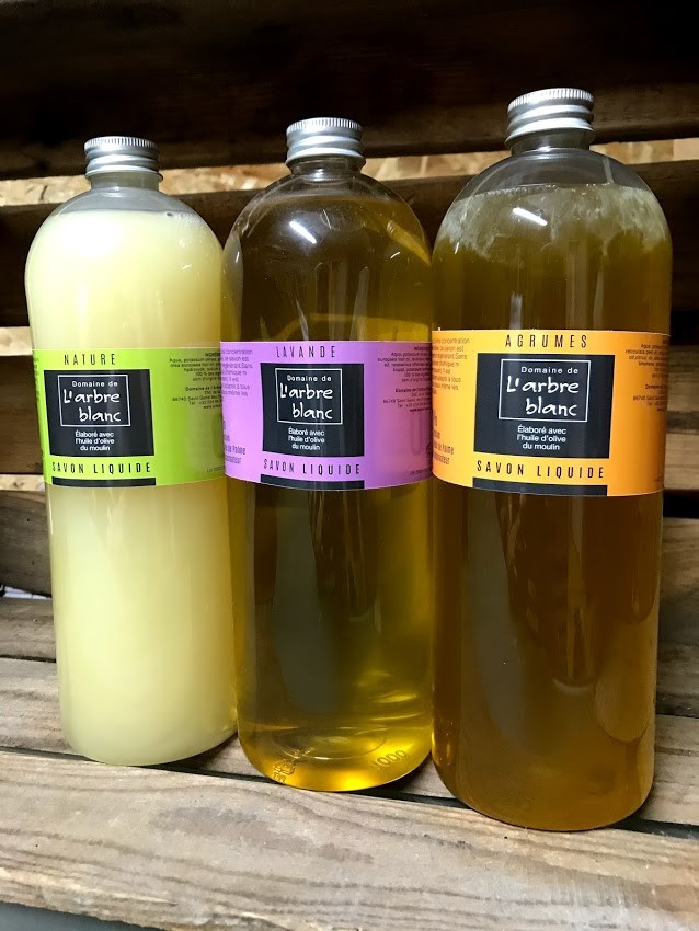 savons liquide corps et visage à l'huile d'olive | Cosmétique naturelle